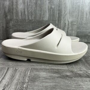 OOFOS OOmega Platform Slides Women 5 Bone Recovery Sandal Comfort Neutral NEW